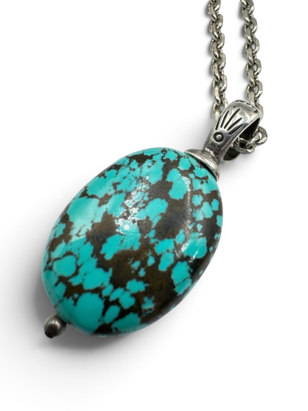 Vintage Silpada 925 Tibetan Turquoise Pendant Cookie Lee Necklace 19.5β